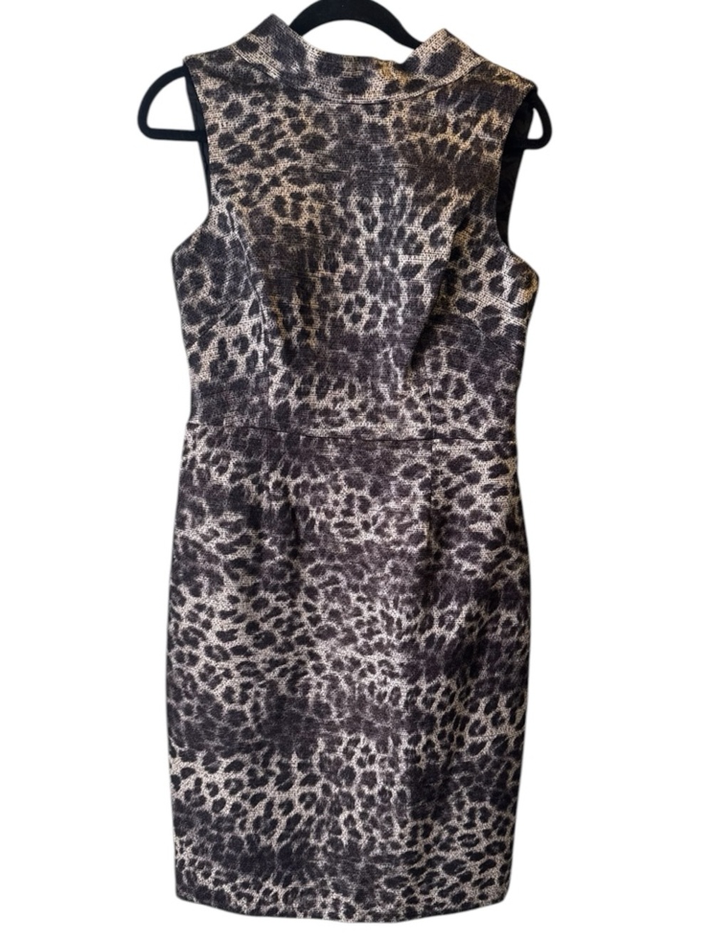 Carlisle Sleeveless Leopard-Pattern Mini Dress - Black & Cream